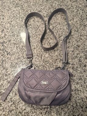 lug Quilted Crossbody Bag in Gray